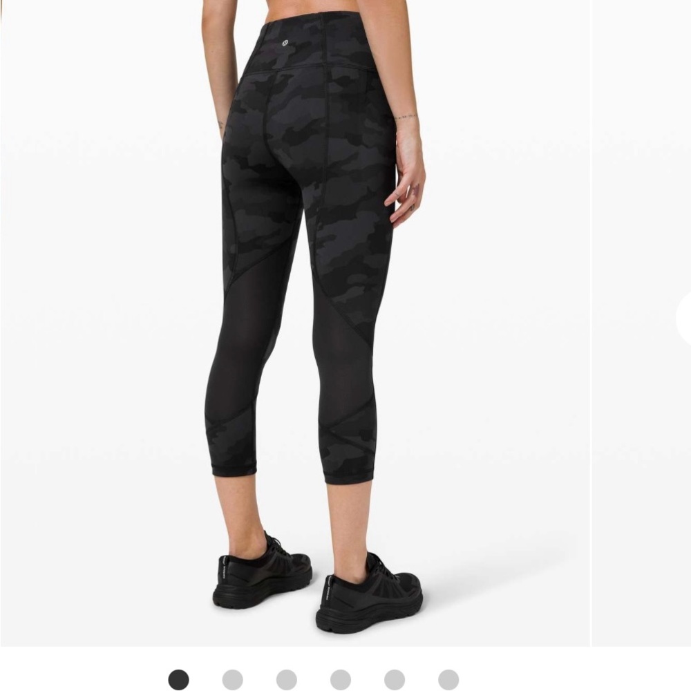 Lululemon Pace Rival HR crop Black Camo  Leggings Size 4